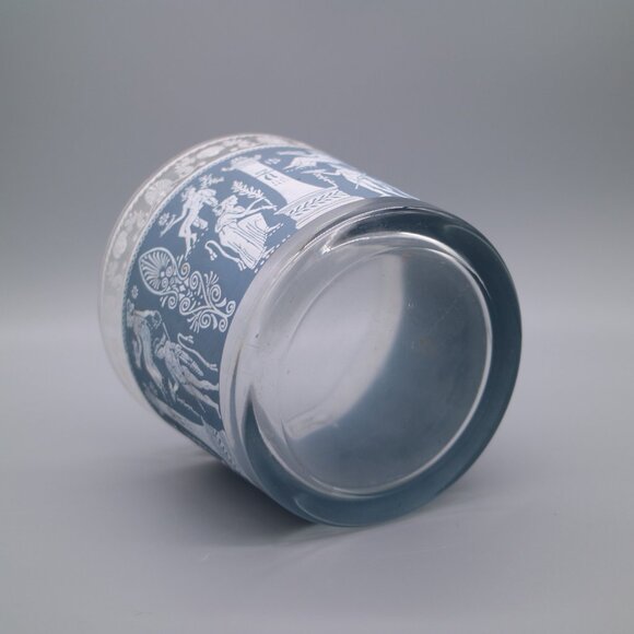 Jeanette Glass Wedgwood Style Grecian Blue Hellenic Glass Ice Bucket - Picture 5 of 6